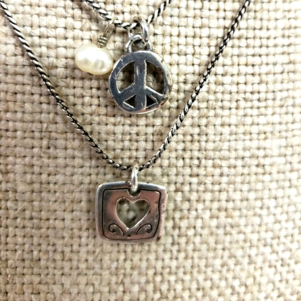 BRIGHTON "Gratitude" Love and Peace Charm Necklace